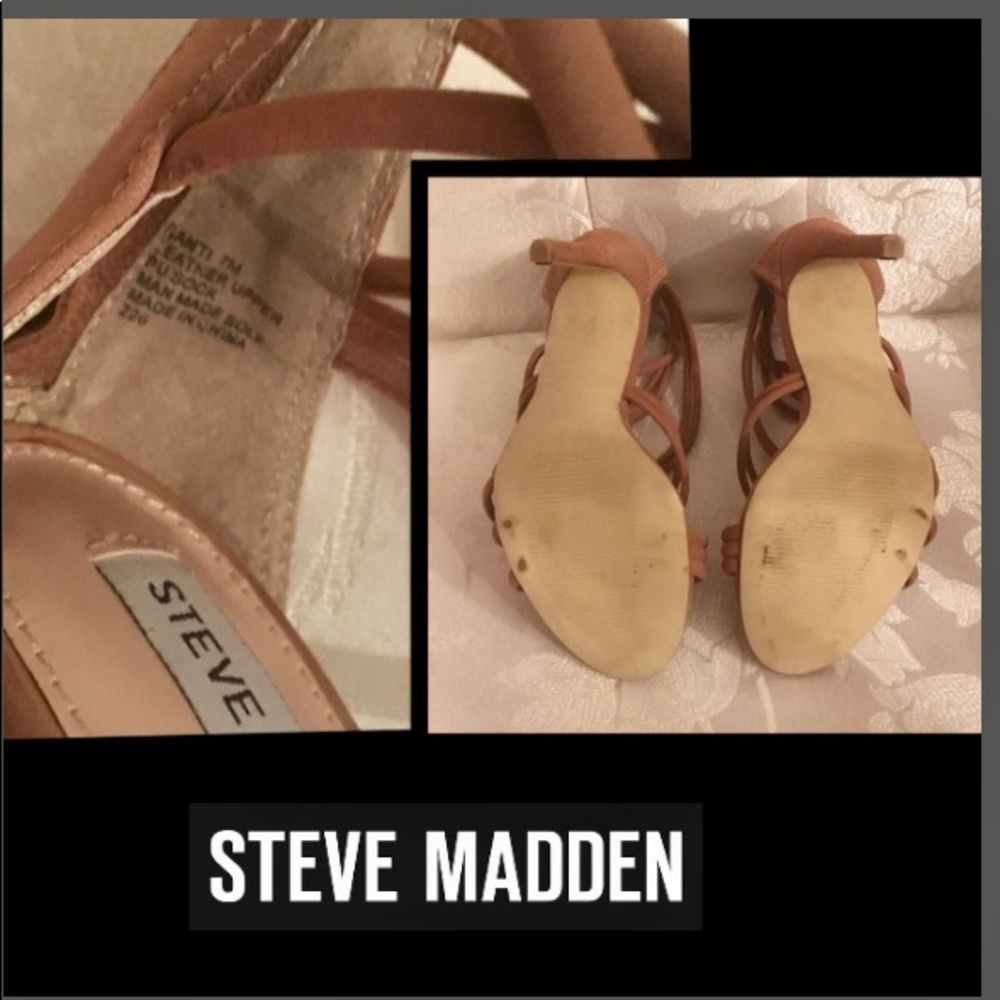 🦋Steve Madden Santi Camel Nubuck Strappy Heel - Picture 5 of 5